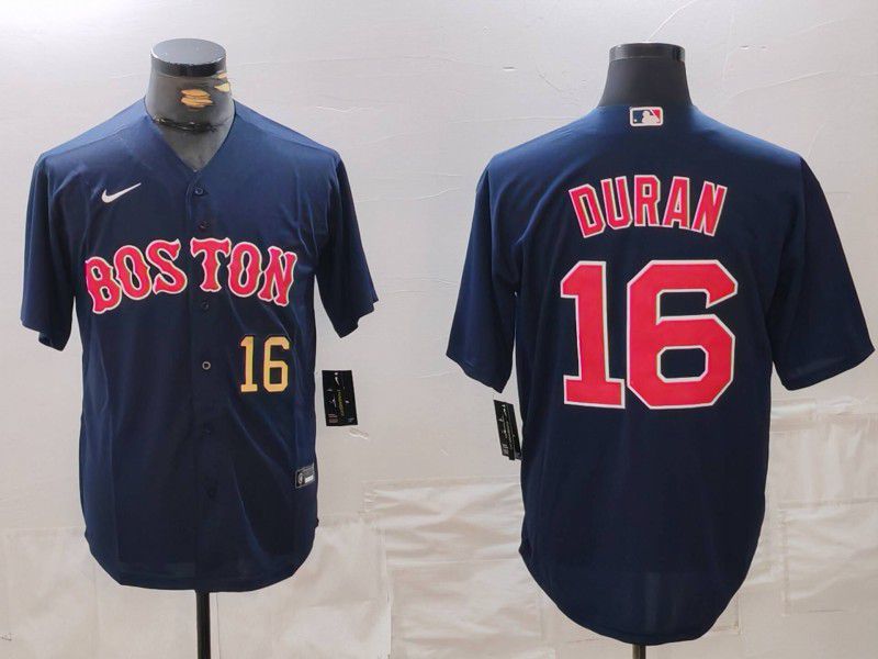 Men Boston Red Sox #16 Duran Blue Game 2024 Nike MLB Jersey style 2